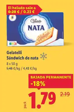 Lidl GELATELLI Sándwich de nata oferta