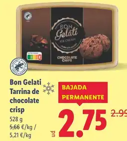 Lidl BON GELATI Tarrina de chocolate crisp oferta