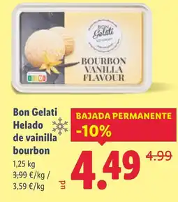 Lidl BON GELATI Helado de vainilla bourbon oferta
