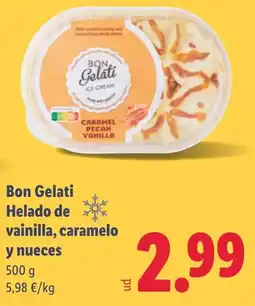 Lidl BON GELATI Helado de vainilla, caramelo y nueces oferta