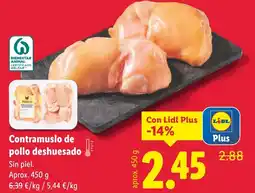 Lidl Contramuslo de pollo deshuesado oferta
