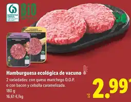 Lidl Hamburguesa ecológica de vacuno oferta