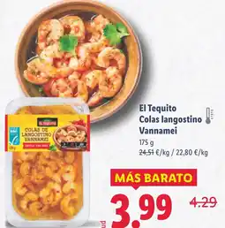 Lidl EL TEQUITO Colas langostino Vannamei oferta