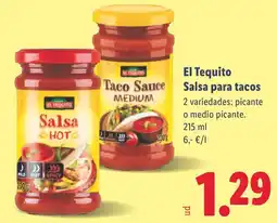 Lidl EL TEQUITO Salsa para tacos oferta