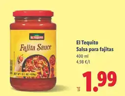 Lidl EL TEQUITO Salsa para fajitas oferta