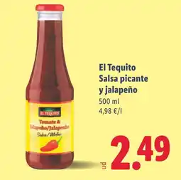 Lidl EL TEQUITO Salsa picante y jalapeño oferta