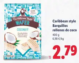 Lidl Caribbean style Barquillos rellenos de coco oferta