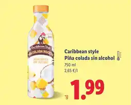 Lidl Caribbean style Piña colada sin alcohol oferta