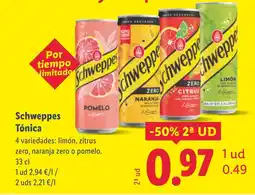 Lidl SCHWEPPES Tónica oferta