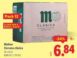 Lidl MAHOU Cerveza clásica oferta