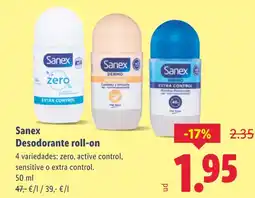 Lidl SANEX Desodorante roll-on oferta