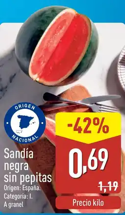 ALDI Sandía negra sin pepitas oferta