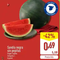 ALDI Sandía negra sin pepitas oferta