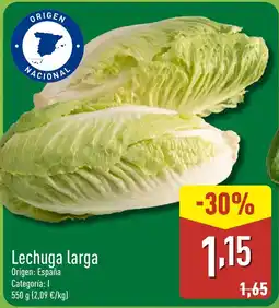 ALDI Lechuga larga oferta