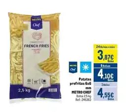 Makro Chef select - patatas prefritas 6x6 mm oferta