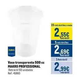 Makro Makro - vaso transparente 500 cc oferta