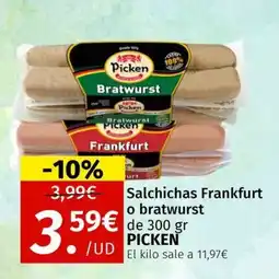 Maskom Supermercados PICKEN Salchichas Frankfurt o bratwurst oferta