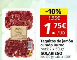 Maskom Supermercados SOLARIEGO Taquitos de jamón curado Duroc oferta