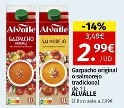 Maskom Supermercados ALVALLE Gazpacho original o salmorejo tradicional oferta