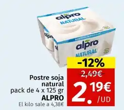 Maskom Supermercados ALPRO Postre soja natural oferta