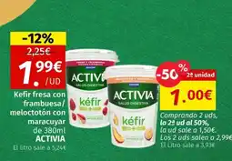 Maskom Supermercados ACTIVIA Kefir fresa con frambuesa/ meloctotón con maracuyar oferta