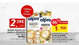Maskom Supermercados ALPRO Bebida Barista de avena o almendra oferta