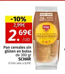 Maskom Supermercados SCHAR Pan cereales sin glúten en bolsa oferta