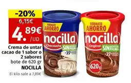 Maskom Supermercados NOCILLA Crema de untar cacao de 1 sabor o 2 sabores oferta