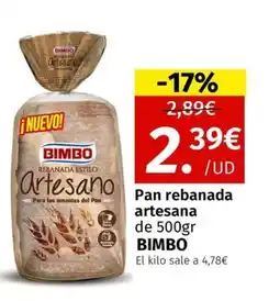 Maskom Supermercados BIMBO Pan rebanada artesana oferta