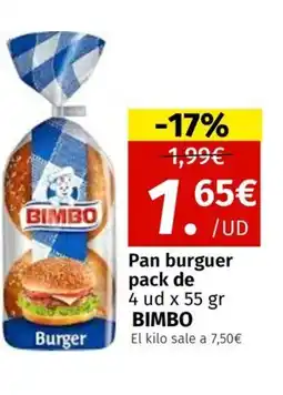 Maskom Supermercados BIMBO Pan burguer oferta