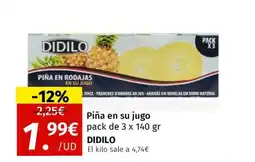 Maskom Supermercados DIDILO Piña en su jugo oferta