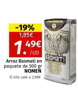 Maskom Supermercados NOMEN Arroz Basmati en paquete oferta