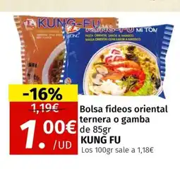 Maskom Supermercados KUNG FU Bolsa fideos oriental ternera o gamba oferta