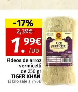 Maskom Supermercados TIGER KHAN Fideos de arroz vermicelli oferta