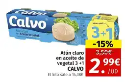 Maskom Supermercados CALVO Atún claro en aceite de vegetal 3 +1 oferta