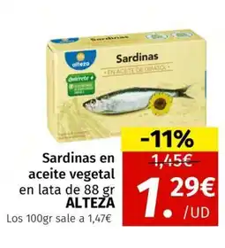 Maskom Supermercados ALTEZA Sardinas en aceite vegetal oferta