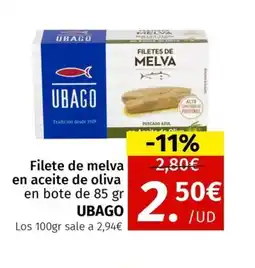 Maskom Supermercados UBAGO Filete de melva en aceite de oliva oferta