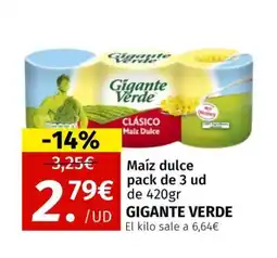 Maskom Supermercados GIGANTE VERDE Maíz dulce oferta