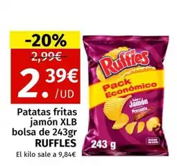 Maskom Supermercados RUFFLES Patatas fritas jamón XLB oferta