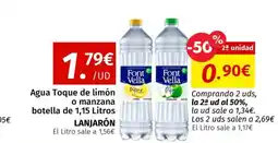Maskom Supermercados LANJARÓN Agua Toque de limón o manzana oferta