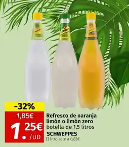 Maskom Supermercados SCHWEPPES Refresco de naranja limón o limón zero oferta