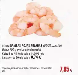 Abordo Gambas rojas peladas oferta