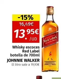 Maskom Supermercados JOHNNIE WALKER Whisky escoces Red Label oferta