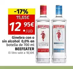 Maskom Supermercados BEEFEATER Ginebra con o sin alcohol 0,0% en botella oferta