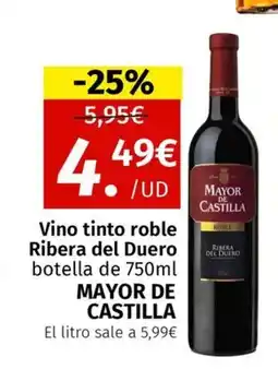Maskom Supermercados MAYOR DE CASTILLA Vino tinto roble Ribera del Duero oferta