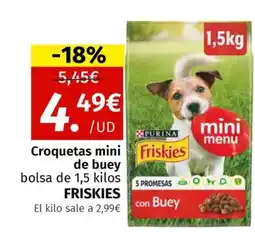 Maskom Supermercados FRISKIES Croquetas mini de buey oferta