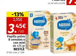 Maskom Supermercados NESTLE Papilla polvo 8 cereales o con miel oferta