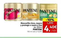 Maskom Supermercados PANTENE Mascarilla rizos, repara y protege o suave y liso oferta