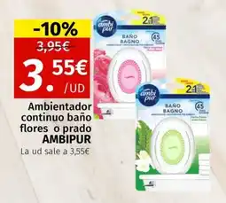 Maskom Supermercados AMBIPUR Ambientador continuo baño flores o prado oferta
