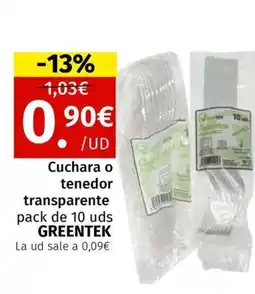 Maskom Supermercados GREENTEK Cuchara o tenedor transparente oferta